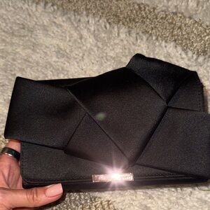 Ted Baker Black Clutch with Bow Accent